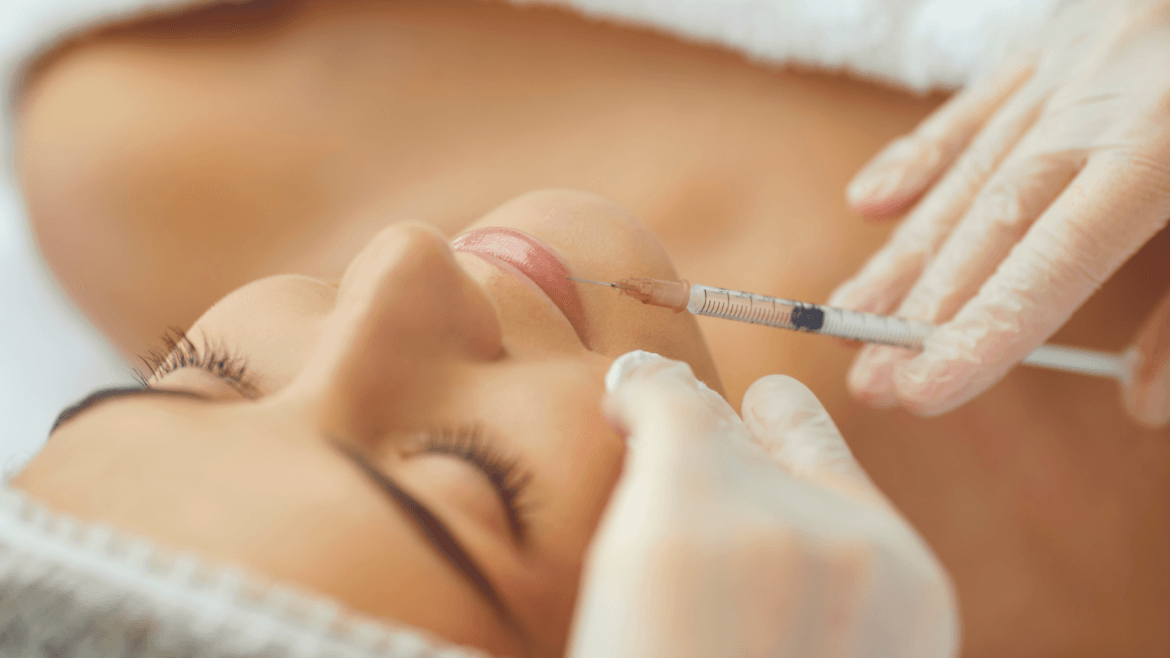 a woman getting botox injections