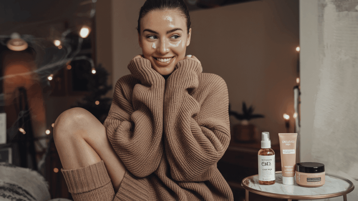 a photo of a young woman wearing a sweater