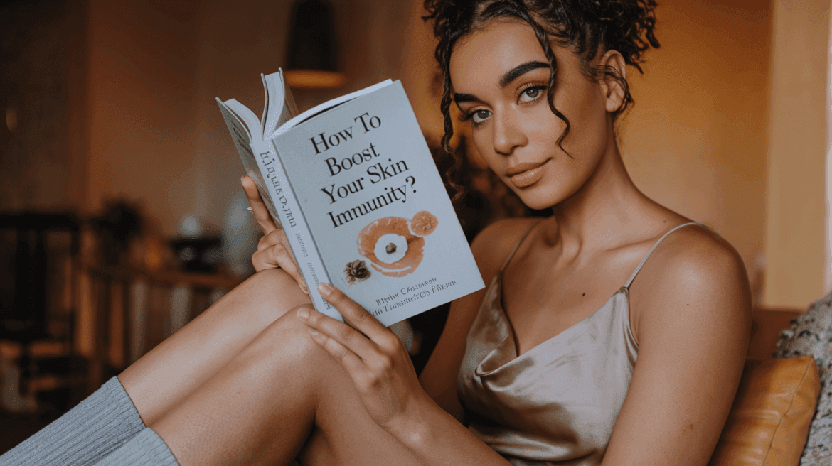 a woman holding a book