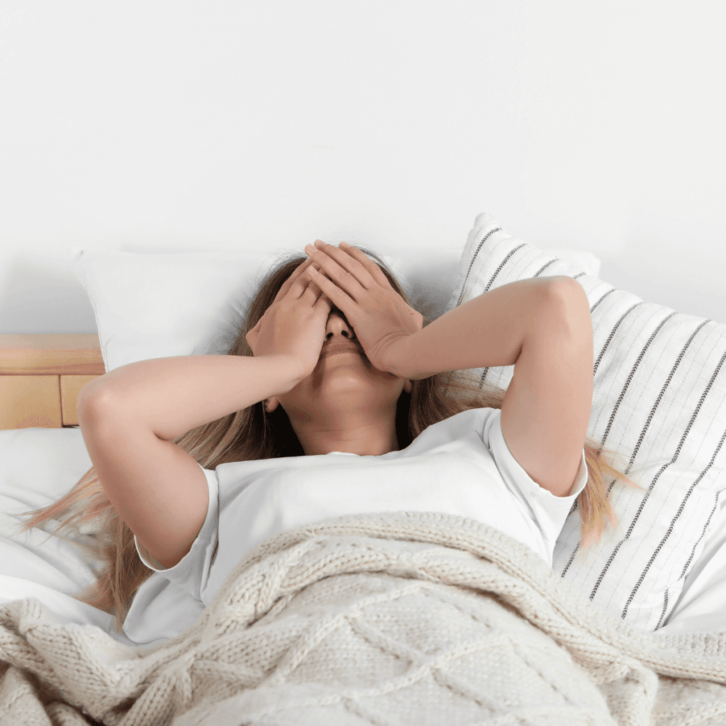 woman with a disrupted sleep pattern