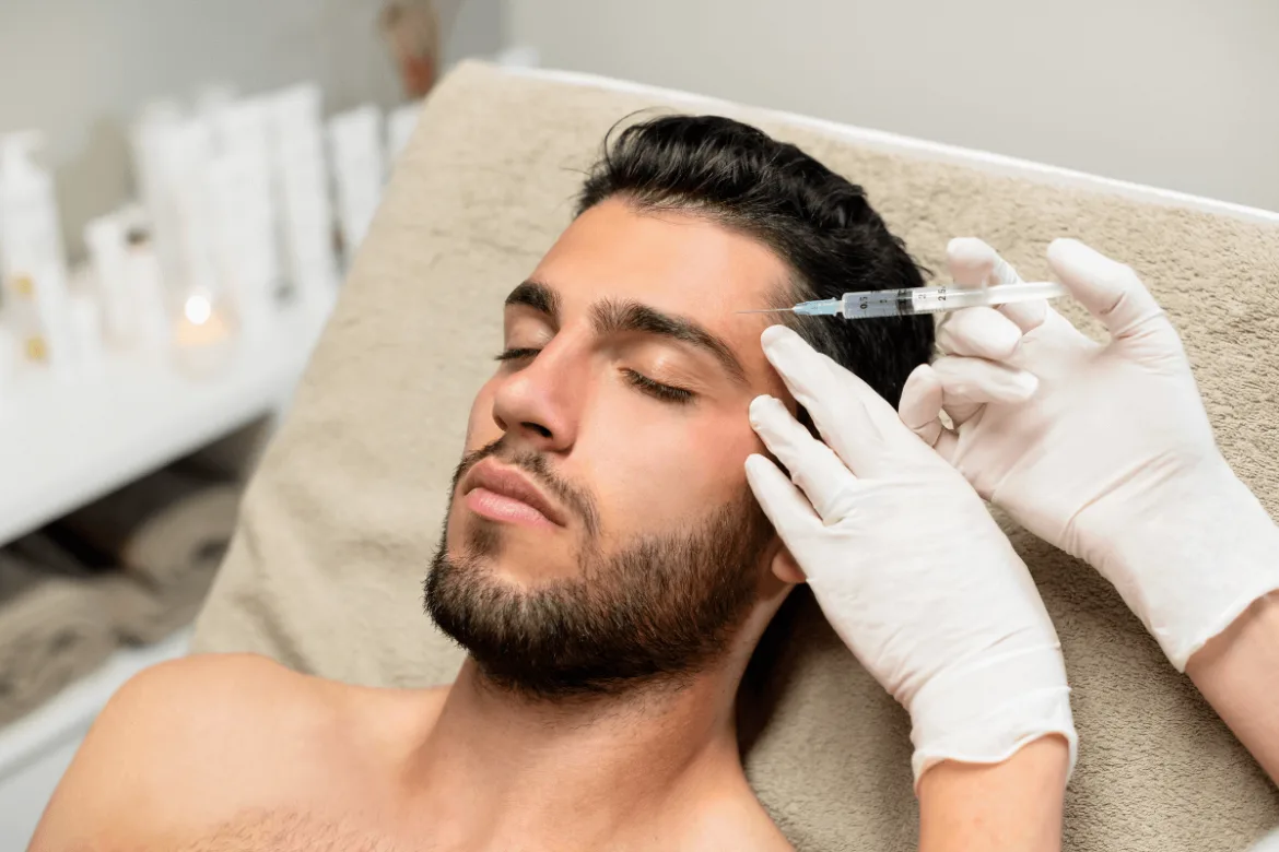 man receiving a Botox treatment