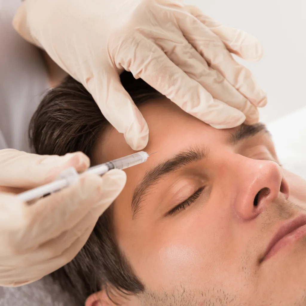 man receiving a Botox treatment