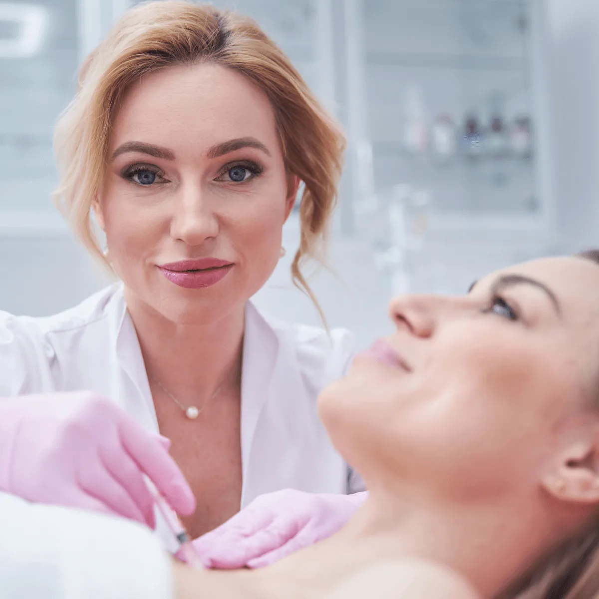 dermatologist with her patient