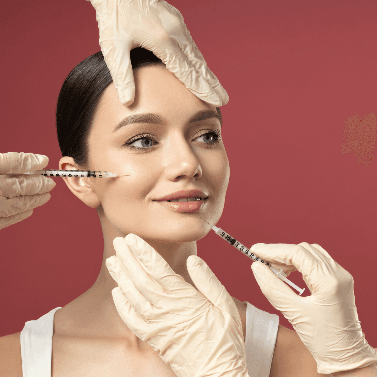 a woman getting Botox injected 