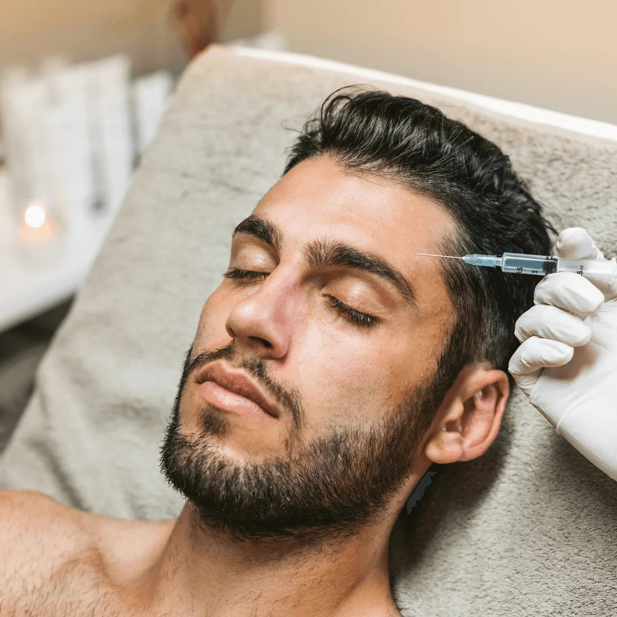 a man getting Botox injected