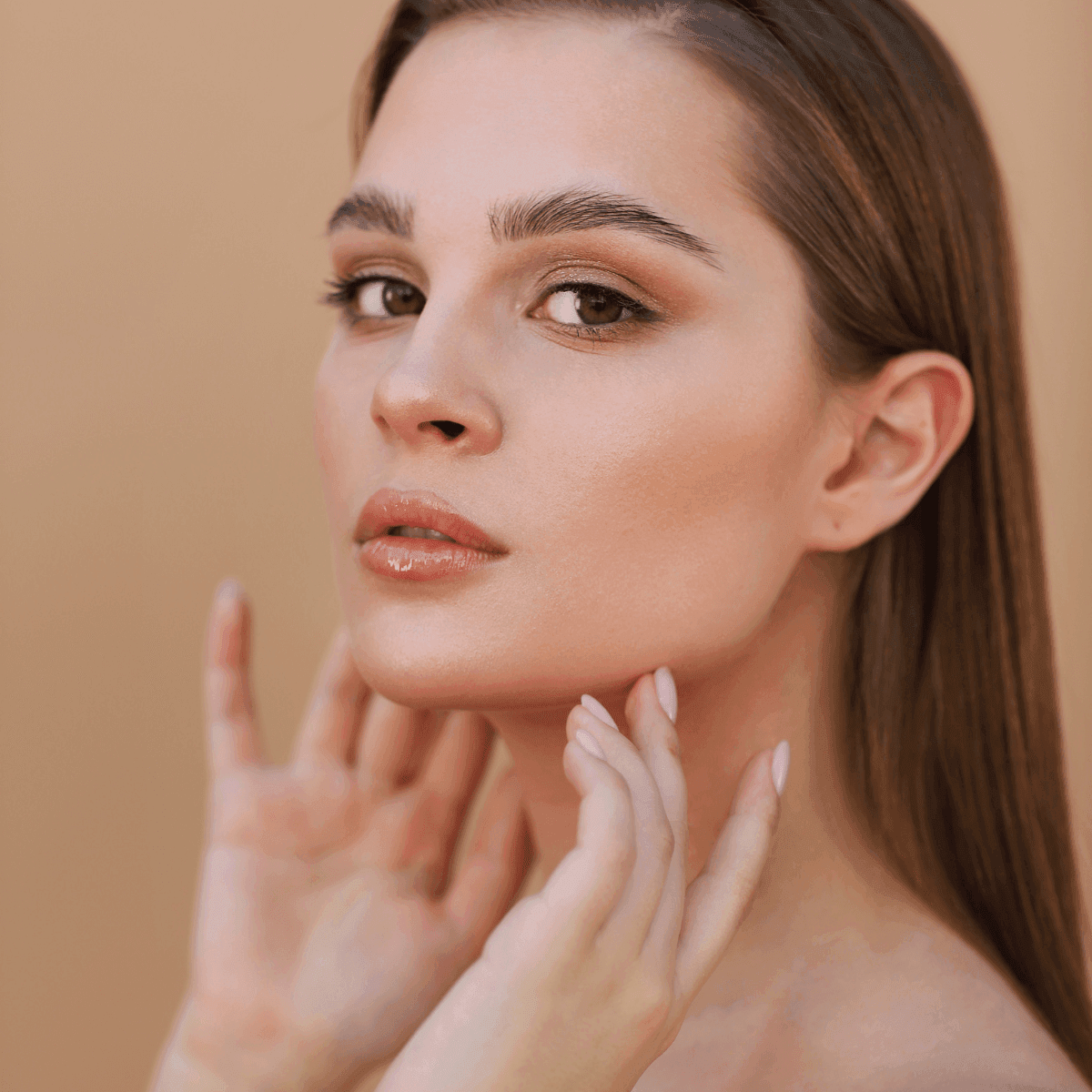 woman with tight clear youthful skin