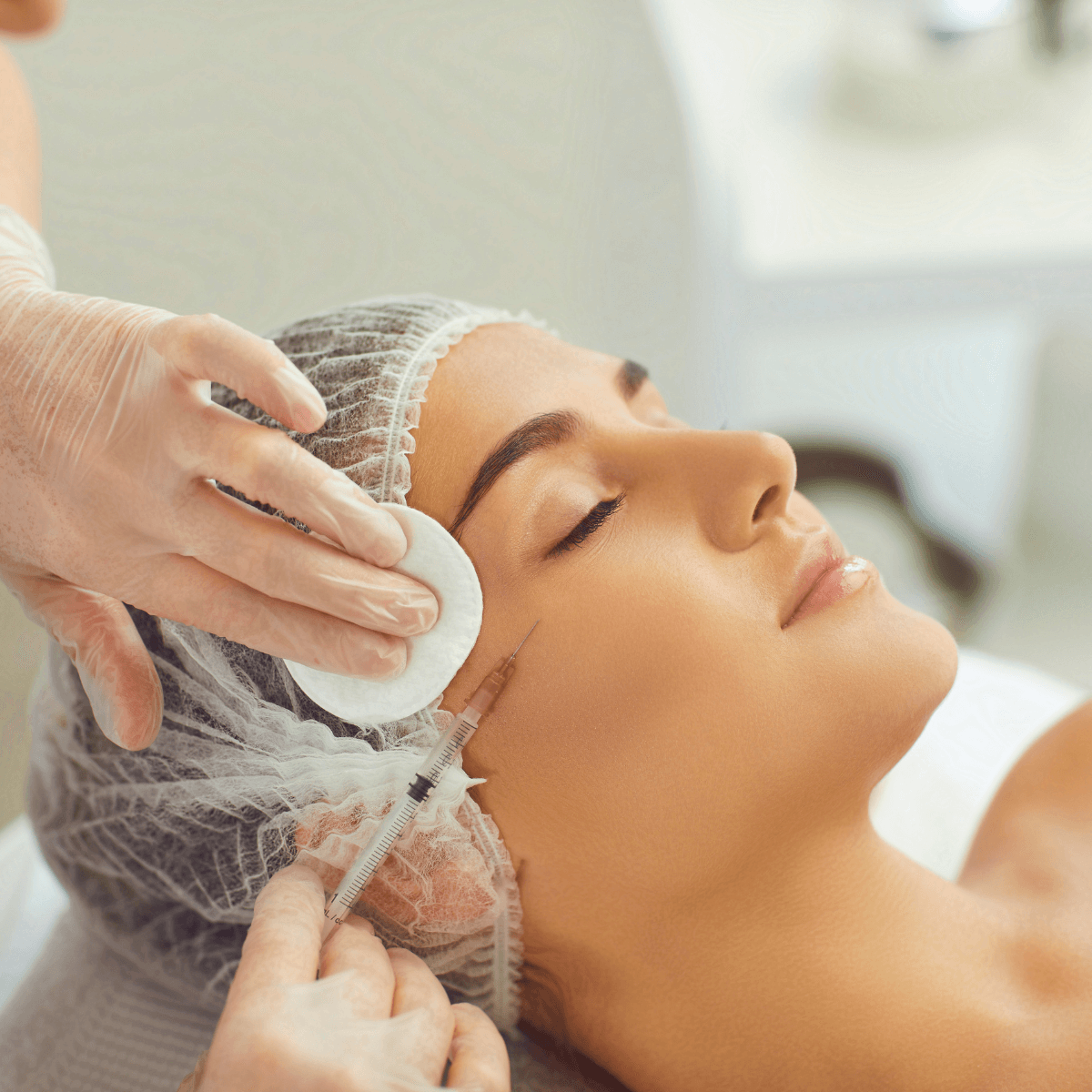 woman getting Botox injected