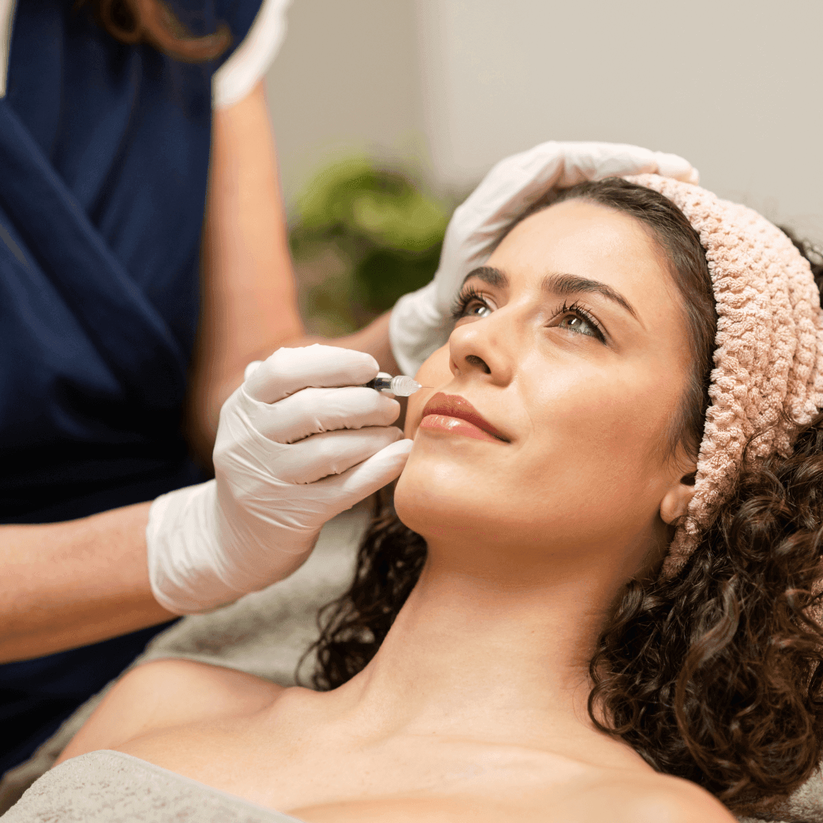 woman getting meso fillers injected