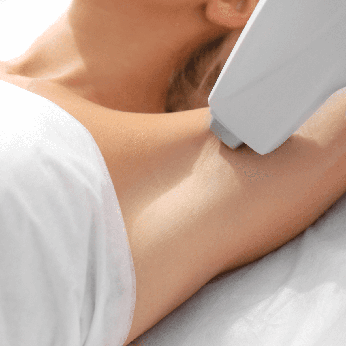 woman at a laser hair removal treatment