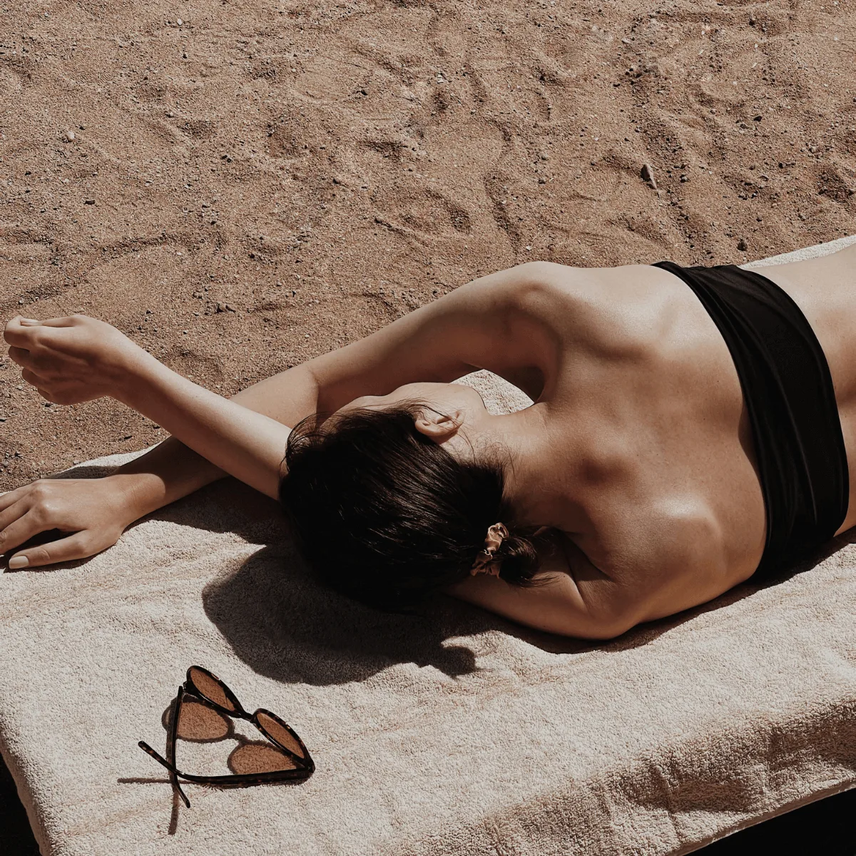 woman sunbathing